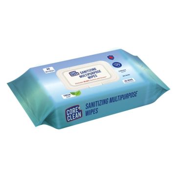 Core Clean (CCSW80) Sanitizing Multipurpose Wipes (0.15 X 0.2 meter) - 80's Pack