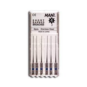 Mani Short Barbed Broaches 21mm- 6's Pack