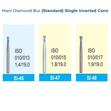 Mani Diamond Bur (Standard)- Single Inverted Cone Series), Pack of 5
