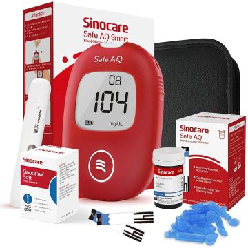 Sinocare Safe AQ Smart Meter Glucometer with 25 Strips