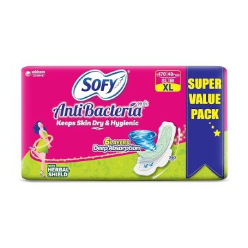 Sofy Antibacteria XL Sanitary Pads - Pack of 48