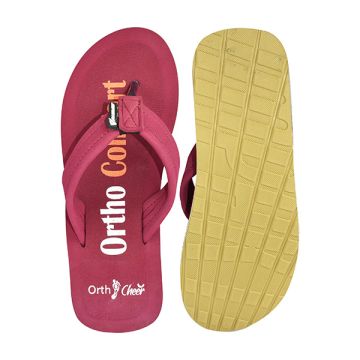 Ortho Cheer (AO2010) Women's Maroon Orthopedic & Diabetic Care Super Soft House Slippers for Regular Use (Pair)