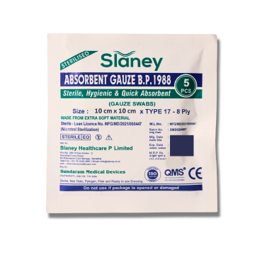 Slaney (SS0051) Gauze Swab (Type-17;10cmx10cmx08Ply) - 5's Pack