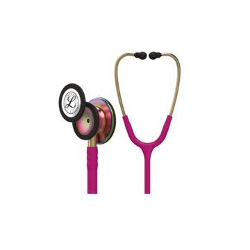 3M (5806) Littmann Classic III Monitoring Stethoscope, Rainbow-Finish, Raspberry Tube, 27 inch