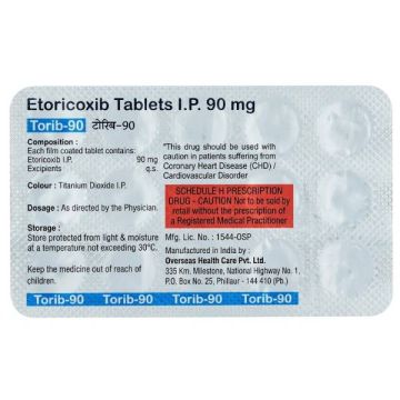 Torib 90 mg Tablet - Strip of 15