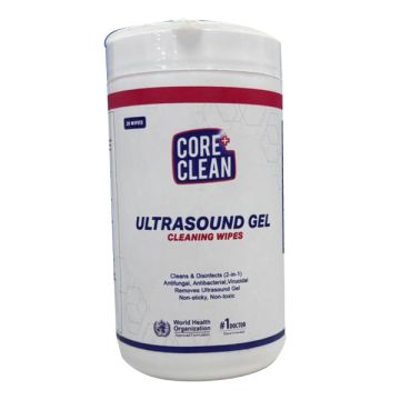 Core Clean Ultrasound Gel Cleaning Wipes - 20's Pack