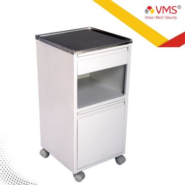Bedside Locker with Drawer & Cabinet (Stainless Steel Top)