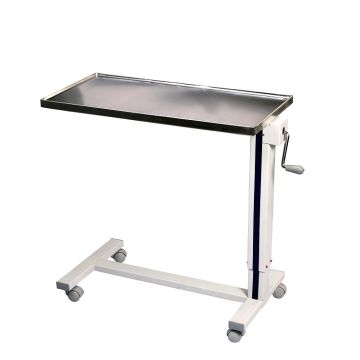 Height Adjustable Plain SS Top Bedside Table (Gear Mechanism)