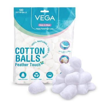 Vega Baby & Mom Cotton Balls (VBHA3-06) - Pack of 100