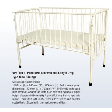 Paediatric Bed with Full Length Drop Type Side Railings