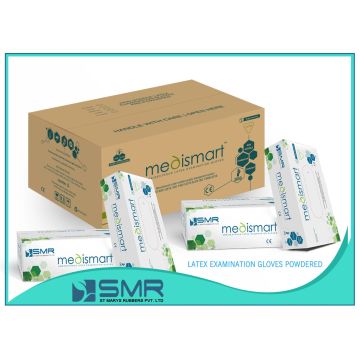MEDISMART Smooth Surface Powdered Latex Examination Gloves- 2000's Box