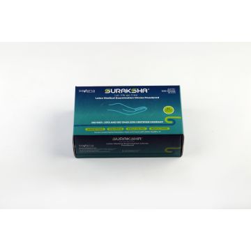 Suraksha Powdered Latex Examination Gloves-Box of 2000