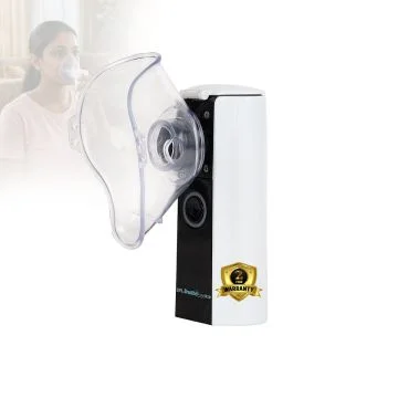 BPL Medical Technologies Breath Ezee N20 Handheld Mesh Nebulizer Machine - Cool Mist Inhaler, No Noise, Personal Inhalers For Breathing Problems Lightweight, Travel Friendly For Adults & Kids - White