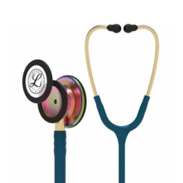 3M (5807) Littmann Classic III Monitoring Stethoscope, Rainbow-Finish, Caribbean Blue Tube,(27") / (69cm)