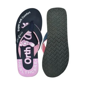 Ortho Cheer (AO2005) Women's Navy Blue Orthopedic & Diabetic Relief Super Soft Lightweight & Comfortable Slippers (Pair)