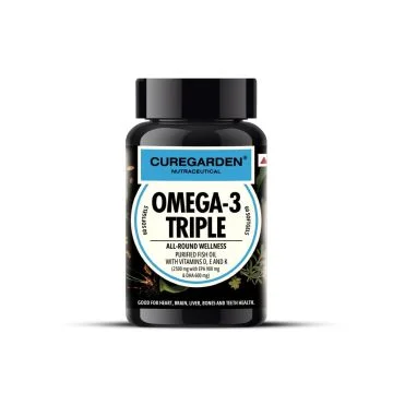 Cure Garden Nutraceutical Omega-3 Triple Strength Fish Oil Capules - Bottle of 30