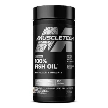 MuscleTech 100% Fish Oil Omega-3 Softgels - Bottle of 100