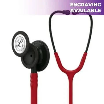 3M( 5868) Littmann Classic III Monitoring Stethoscope, Black-Finish Chestpiece, stem and headset, Burgundy Tube
