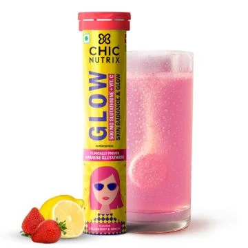 Fast&Up Chic Nutrix Glow Glutathione + Vit C Tablets (Strawberry & Lemon) - 20 Effervescent