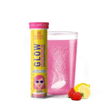 Chic Nutrix Glow Glutathione + Vit C (Strawberry & Lemon) - 10 Effervescent Tablets