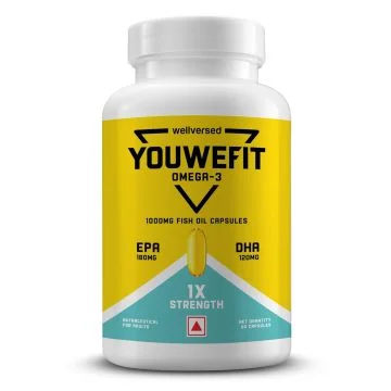 YouWeFit Omega-3 Fish Oil 1000mg Capsules - Bottle of 60