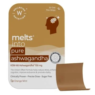 Wellbeing Nutrition Melts Into Pure Ashwagandha (Orange Mint) - 30 Oral Strips