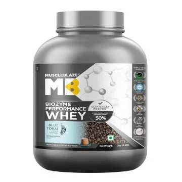 MuscleBlaze Biozyme Performance Whey Protein Powder (Blue Tokai Coffee) - 2kg