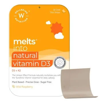 Wellbeing Nutrition Melts Into Natural Vitamin D3 (Wild Raspberry) - 30 Oral Strips