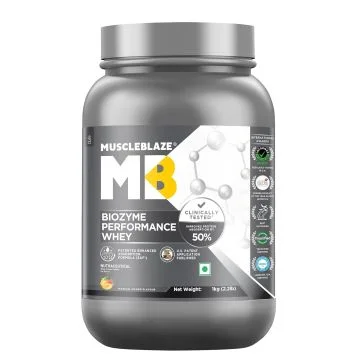 MuscleBlaze Biozyme Performance Whey Protein Powder (Magical Mango) - 1kg
