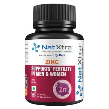 Natxtra Zinc Capsules -  Bottle of 60 