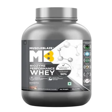 MuscleBlaze Biozyme Performance Whey Protein Powder (Chocolate Hazelnut) - 2kg