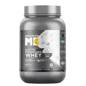 MuscleBlaze Biozyme Performance Whey Protein Powder (Rich Chocolate) - 1kg