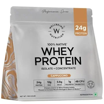 Wellbeing Nutrition 100% Whey Protein (Cappuccino) -  1kg