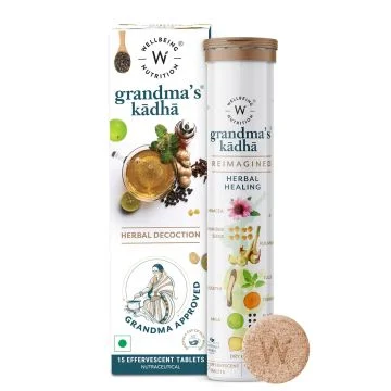 Wellbeing Nutrition Grandma Kadha (Herbal Healing) - 15 Effervescent Tablets