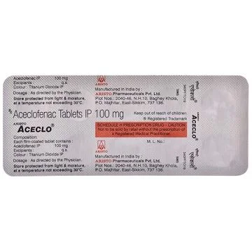 Aceclo 100 mg Tablet - Strip of 10