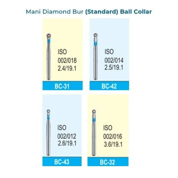 Mani Diamond Bur (Standard)-Ball Collar Type, Pack of 5