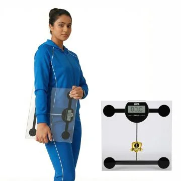 BPL Medical Technologies PWS-01 Personal Weighing Scale for Highly Accurate Digital Bathroom Body Scale, Precisely Measures Weight Up to 180Kg - Transparent