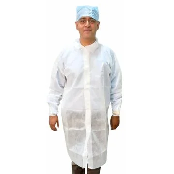  C-Cure Disposable Non-Woven Visitor Apron 40 GSM Lab Coat with Snap Buttons – Pack of 20