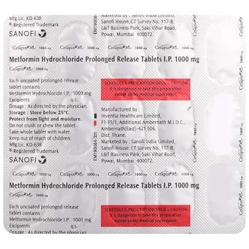 Cetapin XR 1000 mg Tablet - Strip of 15