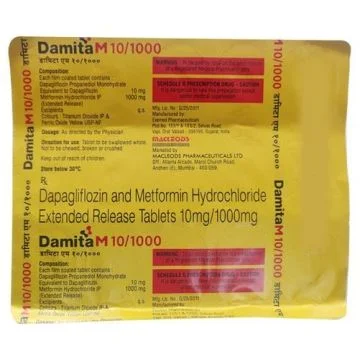 Damita M 10/1000 mg Tablet - Strip of 15