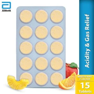 Digene Tablet Mixed Fruit Flavour - Strip of 15