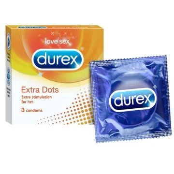 Durex Extra Dots Condoms - Pack of 3