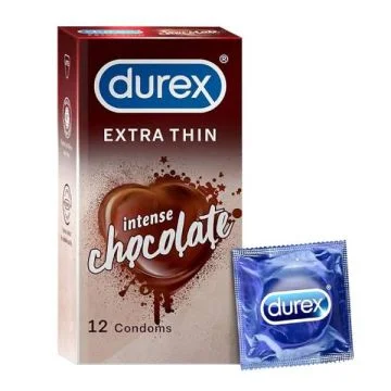Durex Extra Thin Intense Chocolate Flavoured Condom - Pack of 12