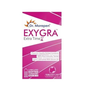Dr. Morepen Exygra Extra Time Dotted Condom - Pack of 10