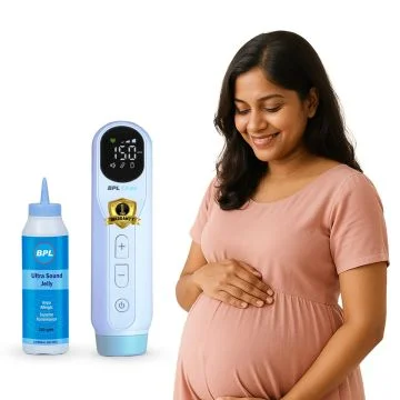 BPL Medical Technologies FD-04 Fetal Doppler with Ultrasound Gel|Pulse Wave Technology|Heartbeat Detection Machine for Home and Clinic Use - White