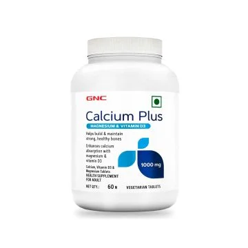 GNC Calcium Plus 1000mg with Magnesium and Vitamin D3 Capsules - Bottle of 60