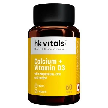 HK Vitals Calcium + Vitamin D3 Tablets - Bottle of 60
