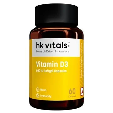 HK Vitals Vitamin D3 Capsules - Bottle of 60