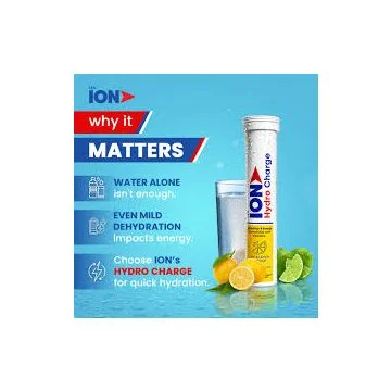 LEO ION Hydro Charge Effervescent Tablets (Lime & Lemon) - Bottle of 20