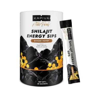 Kapiva Shilajit Energy Sips (Ginger Honey) - 30 Sachets